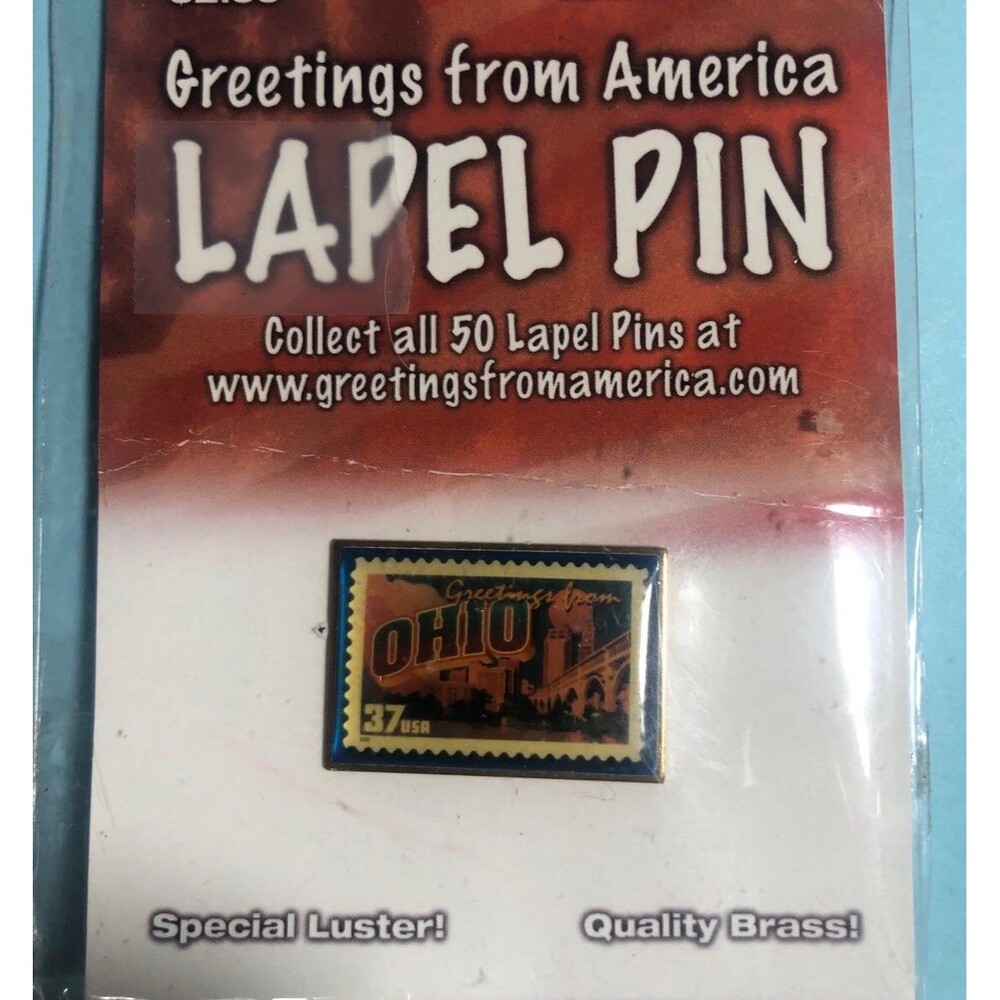 Greetings from OHIO, USPS stamp pin NIP
